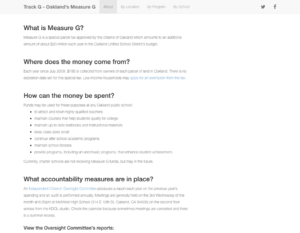 screenshot of Track G – Oakland’s Measure G